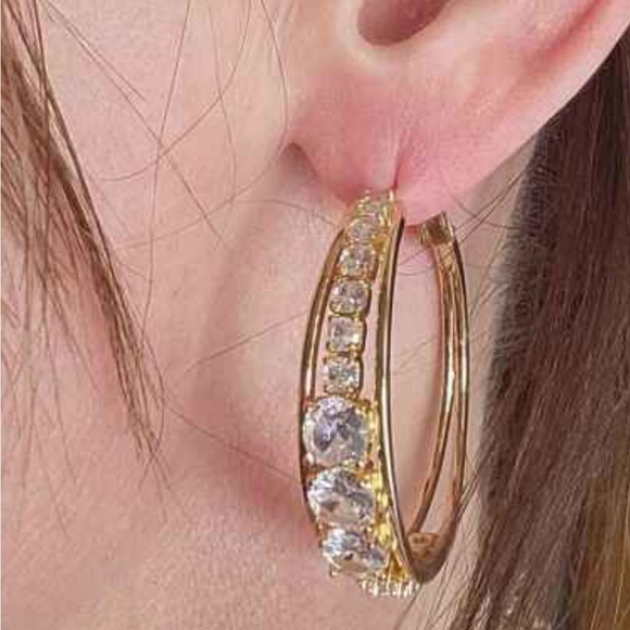 Brand new CZ Hoop earrings - Picture 2 of 5